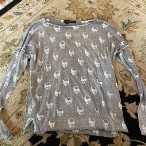 skull cashmere long sleeve top
